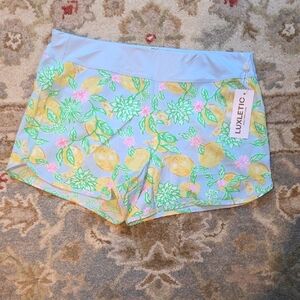 Lilly Pulitzer 3.5" Luxletic Bicci Running  Short Bluette Made Lemonade